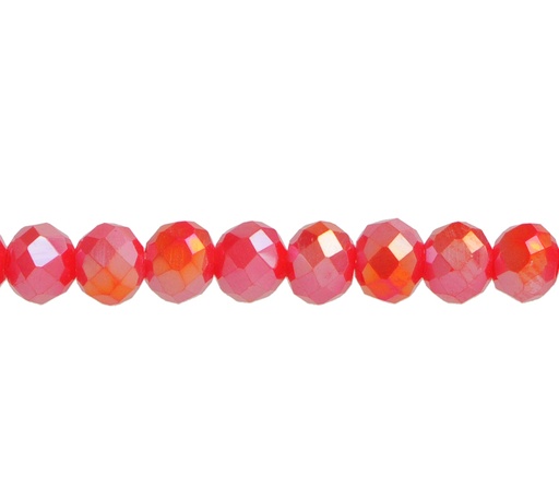 [12616] Murano rondela facetada 4mm rojo coral 82AB x 133und