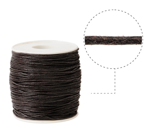 Cordon encerado 1.5mm 304 cafe oscuro rollo x 100yd