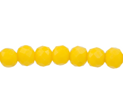 [13435] Murano rondela facetada 4mm amarillo solido 84 x aprox110unds