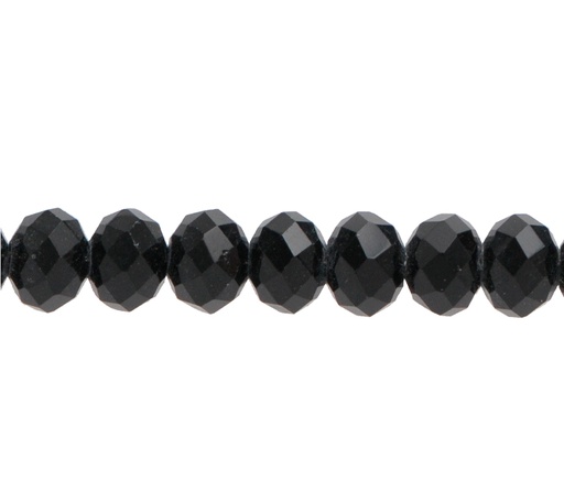 [14241] Murano rondela facetada 6mm jet 23 x 95unds