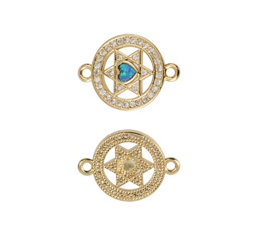 [16514] Link micropave estrella david 13x18mm/rodio x und