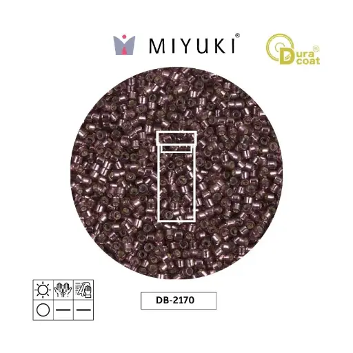 [16765] Miyuki delica 11/0 DB2170 plateado forrado raisin Duracoat x 3g