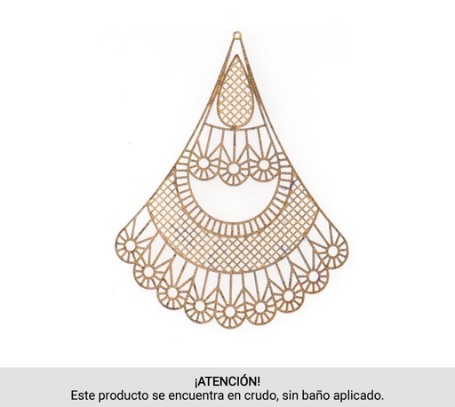 [17760] Dije base para arete abanico calado 0.4mm YF-009 en crudo x und