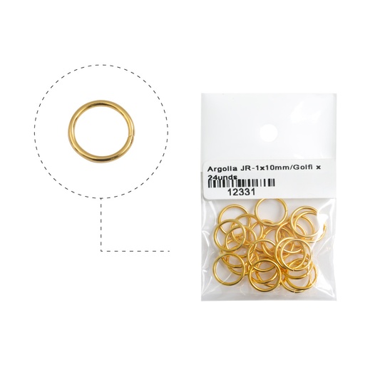 [12331] Argolla JR-1x10mm/rodio x 24unds