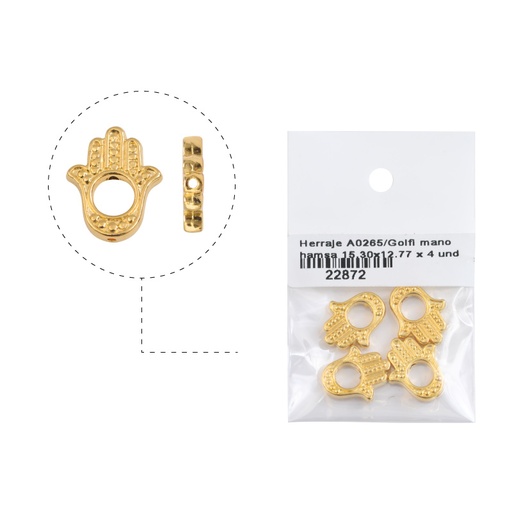 [22872] Herraje A0265/rodio mano hamsa 15.30x12.77 x 4 unds