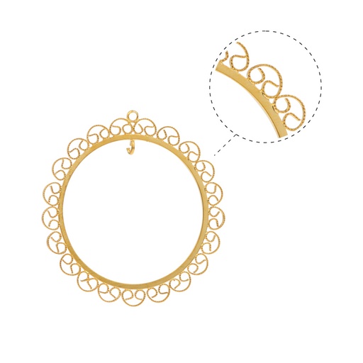 [14954] Filigrana marco redonda 36mm/rodio x par
