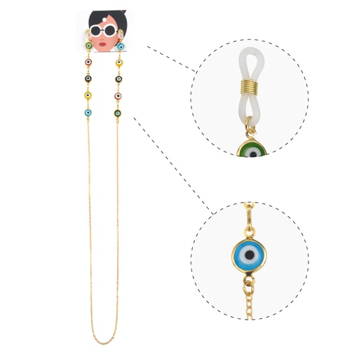 Cadena GP porta gafas ojo fatima 8mm x und