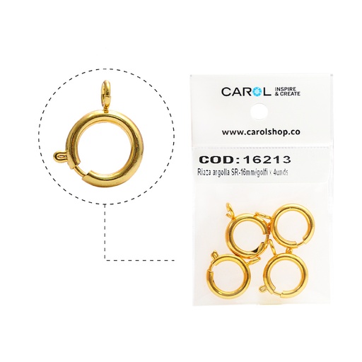 [16213] Riaza argolla SR-16mm/rodio x 4unds