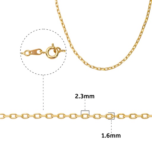 [32341] Cadena rodio 245A/4DC 2.3x1.6mm 42cm x Unidad