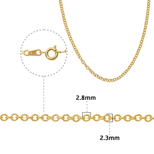 [32353] Cadena rodio 260SD/A 2.3x2.8mm/45cm x und