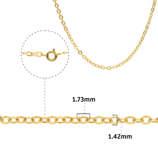 [12286] Cadena rodio 235SF 1.73x1.42mm/42cm x und