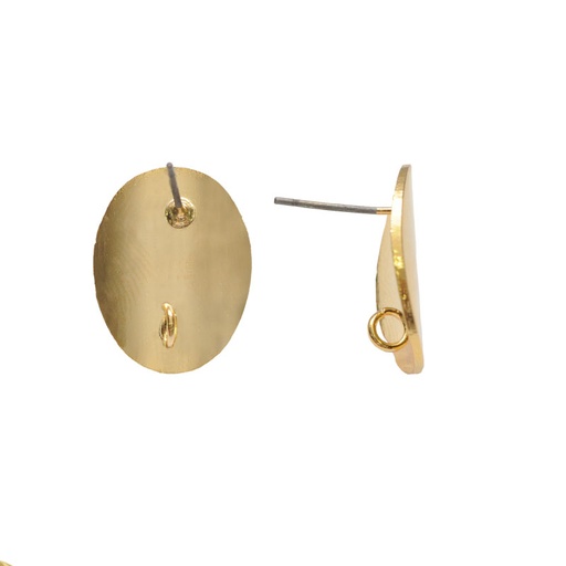 [31272] Arete oval concavo con argolla 20mm/rodio x par