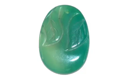 [01845] Pendiente grab oval agata verde x und