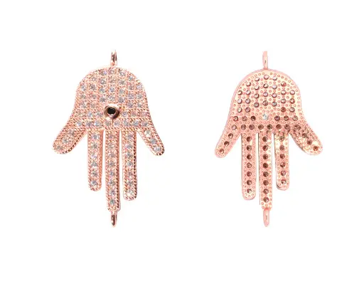 [02072] Link mano de fátima micropave 28x17mm AD-56/RP x und