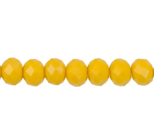 [02708] Murano rondela facetada 6mm amarillo solido 85 x aprox 80unds