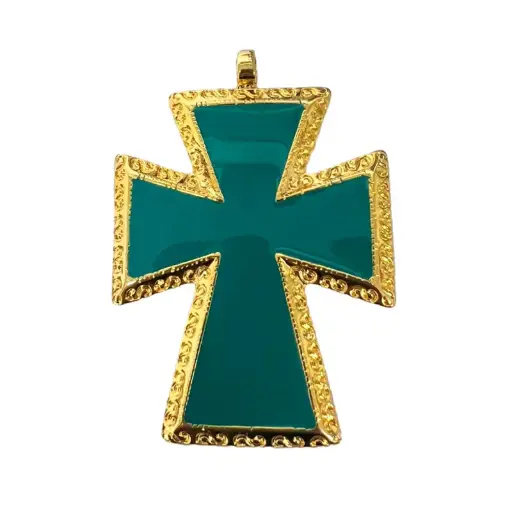 [03507] Cruz CR-091 con resina blue zircom 49x69mm/GP x un