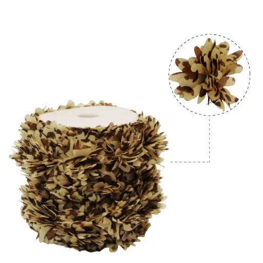 [03589] Flor organza 5cm cafe x 10yd (26pcs x yd)