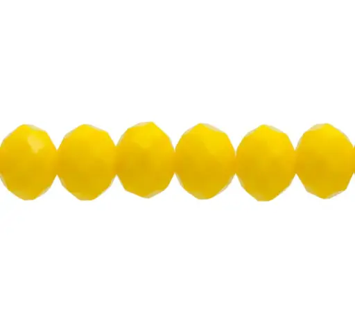 [03873] Murano rondela facetada 8mm amarillo solido 76 x aprox 60unds
