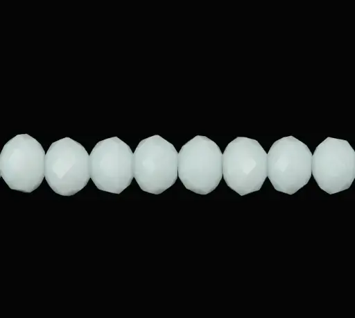 [04412] Murano rondela facetada 4mm blanco mate 51 x aprox110unds