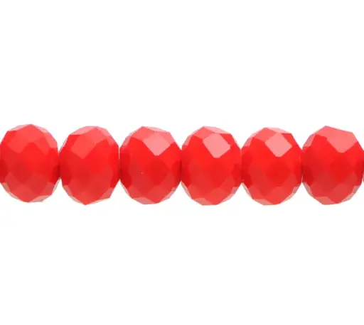 [04565] Murano rondela facetada 8mm rojo coral 80 x aprox 60unds