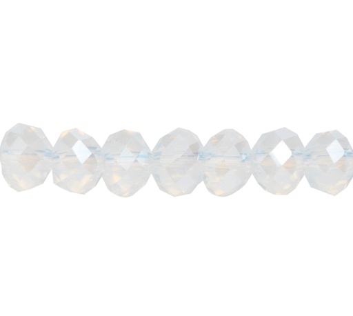 [04570] Murano rondela facetada 6mm white opal 42 x aprox 80unds