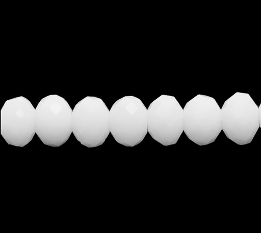 [04661] Murano rondela facetada 6mm blanco mate 51 x aprox 80unds