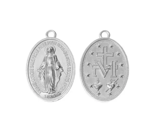[05706] Medalla virgen milagrosa 288 28x18mm/NQ x 10unds