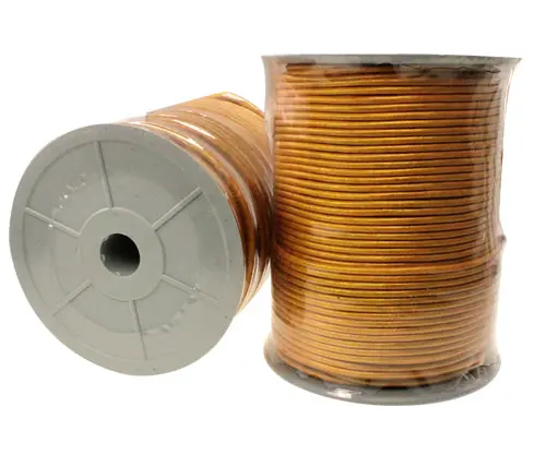 [09867] Cordon cuero 2.5mm Dorado BLC-242 x rollo 100m