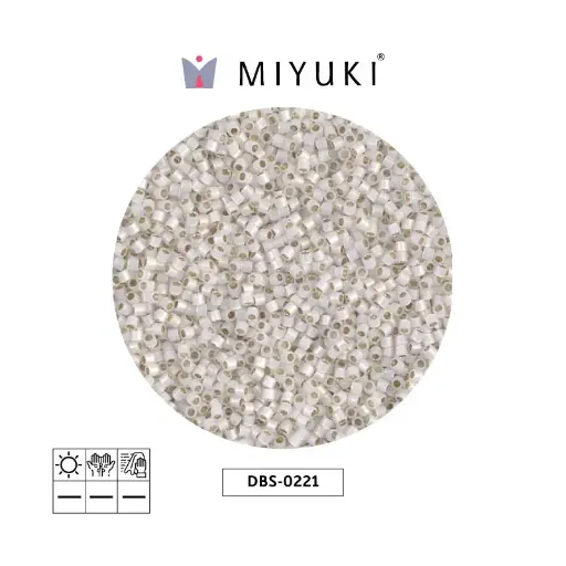 [05619] Miyuki delica 15/0 DBS0221 dorado forrado blanco opal x 50g