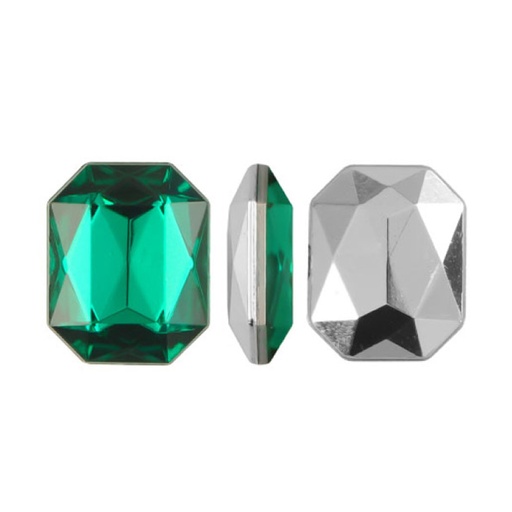 [08014] Acrilico K1012 octagon con cono 6x8mm emerald 6 x unidad
