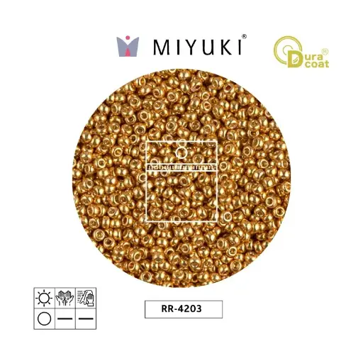 [07717] Mostacilla Miyuki rocalla 11/0 RR4203 galvanizado amarillo dorado x 25g