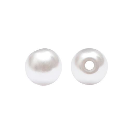 [09249] Round plastic pearl 1 Hole 5mm white A-01 x und
