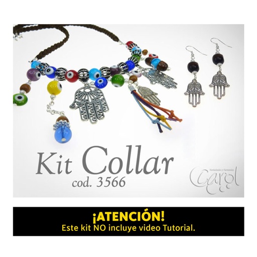 [03566] Kit collar ojitos y mano de fátima x und