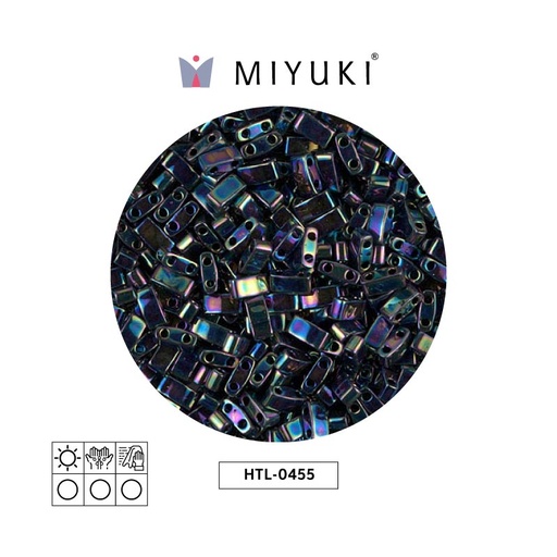[04026] Miyuki half tila 5x2.3x1.9mm HTL0455 metalizado variegated azul iris x 250G