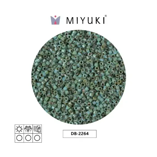 [07311] Miyuki delica 11/0 DB2264 opaco verde picasso x 50g