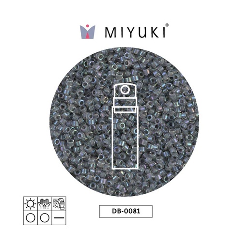 [07788] Miyuki delica 11/0 DB0081 gris forrado cristal AB x 10g