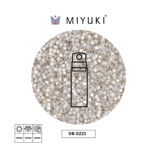 [07143] Miyuki delica 11/0 DB0221 dorado forrado blanco opal x 10g