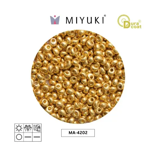 Miyuki magatama 4mm MA4202 galvanized gold duracoat x 250g