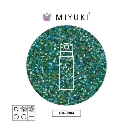[01141] Miyuki delica 11/0 DB0984 forrado aqua/teal x 10gr