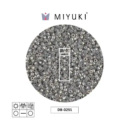 [00672] Miyuki delica 11/0 DB0251 metalizado gris lusterr x 2G
