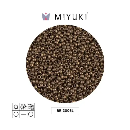 [01697] Mostacilla Miyuki rocalla 11/0 RR2006L mate metalizado oscuro bronce x 250g