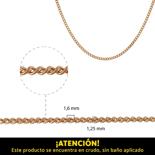 Cadena brass 130S/R 1.25x1.6mm x m