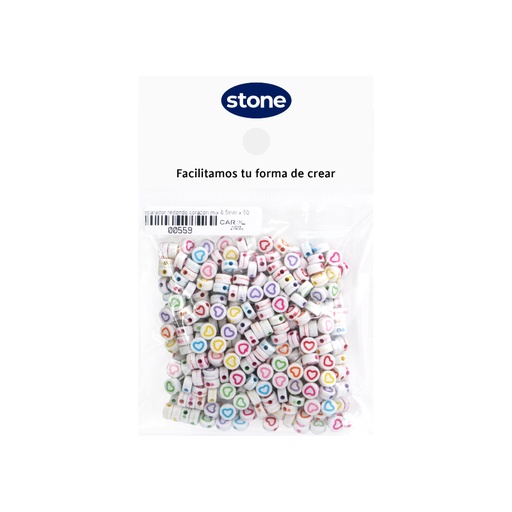 [00559] Acrilico separador redondo corazon mix 6.5mm x 50g