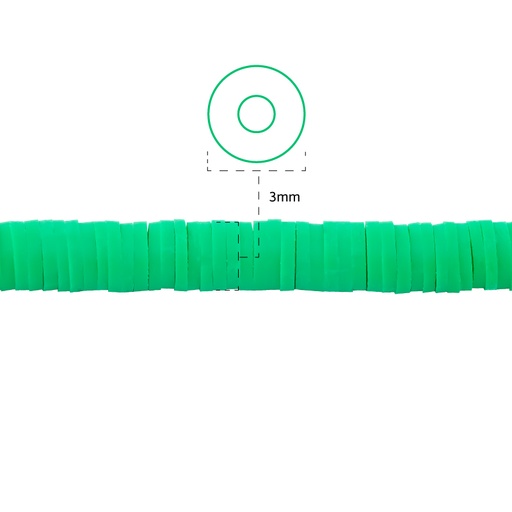 Sarta fimo disco 3mm 062 verde x 39cm
