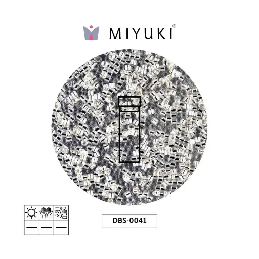 [00406] Miyuki delica 15/0 DBS0041 plateado forrado cristal x 2G
