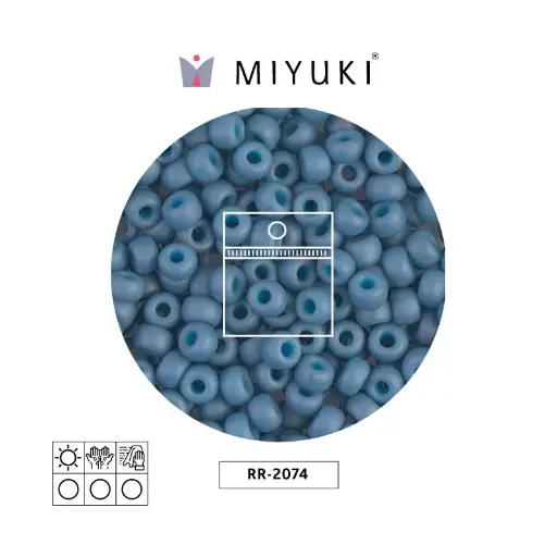 [07009] Mostacilla Miyuki rocalla 6/0 RR2074 mate opaco pálido denim brillo  x 25g
