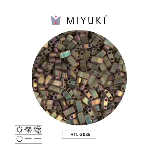 [07294] Miyuki half tila 5x2.3x1.9mm HTL2035 mate metalizado khaki iris x 250G