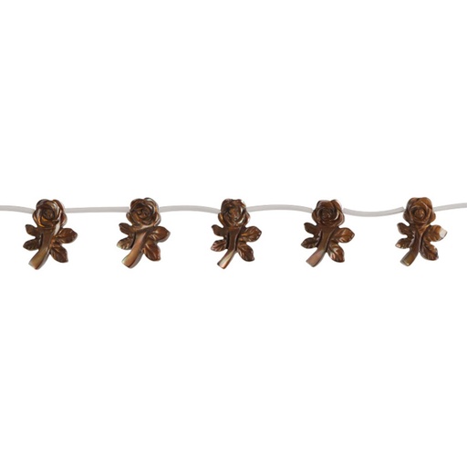 Rosa 15x20mm Madre perla cafe x 12unds