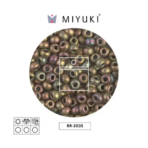 [05696] Mostacilla Miyuki rocalla 6/0 RR2035 matte opaque khaki AB x 25g