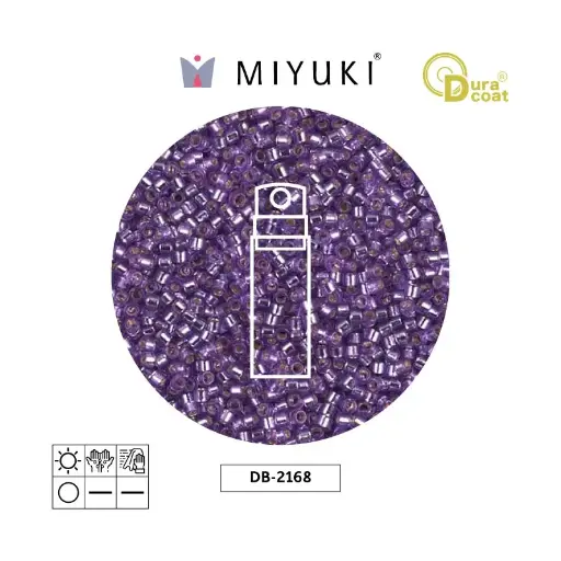 [18539] Miyuki delica 11/0 DB2168 plateado forrado orchid Duracoat x 10gr